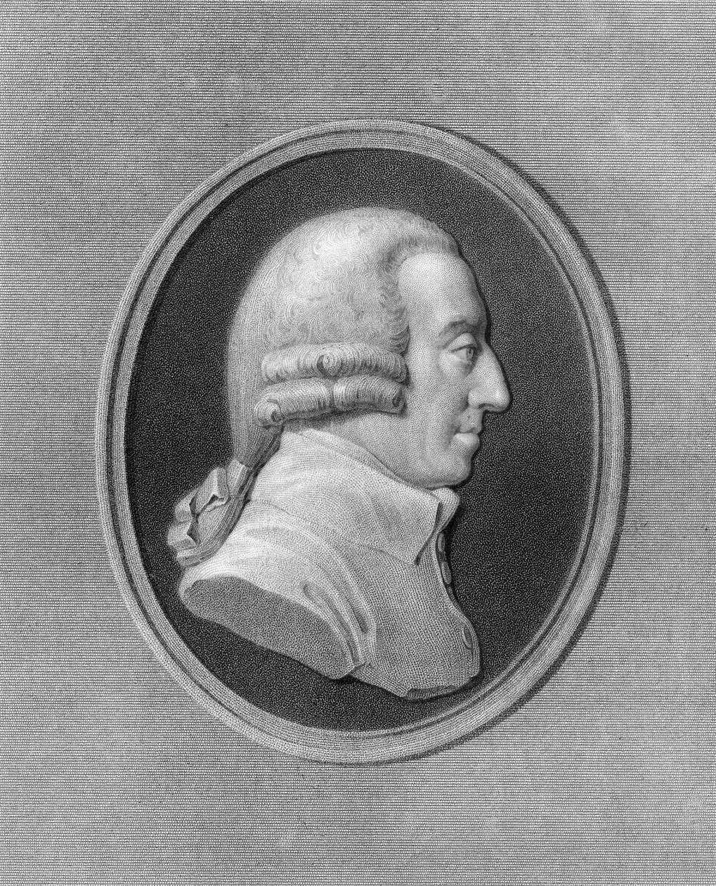 Adam Smith, XVIII-wieczny szkocki filozof i ekonomista, 1836. autorstwa W. Holl