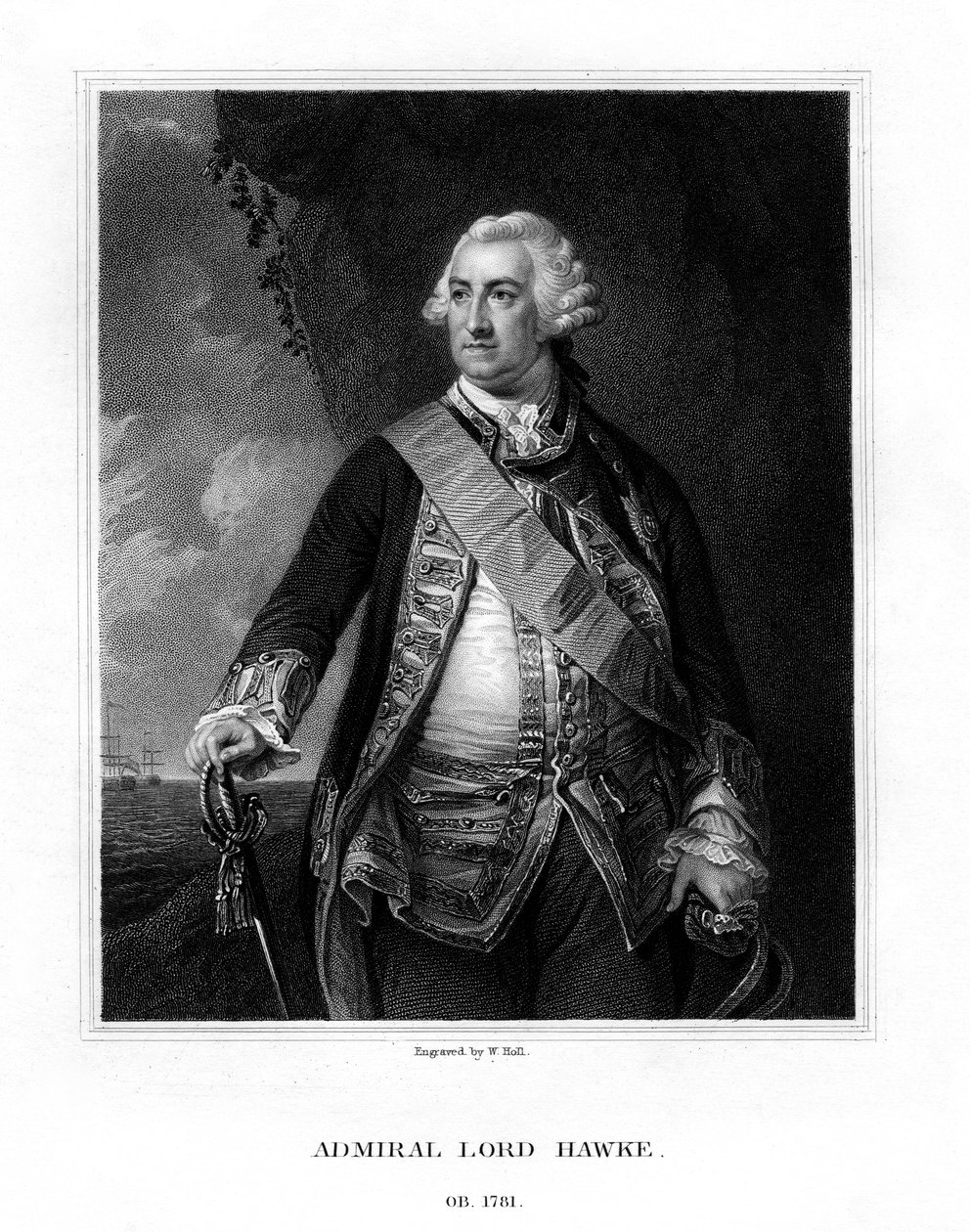 Edward Hawke, 1. baron Hawke, admirał brytyjski, 1833 r. autorstwa W. Holl