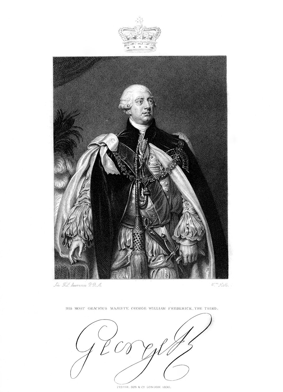 Jerzy III, król Wielkiej Brytanii i Irlandii, XIX wiek. autorstwa W. Holl