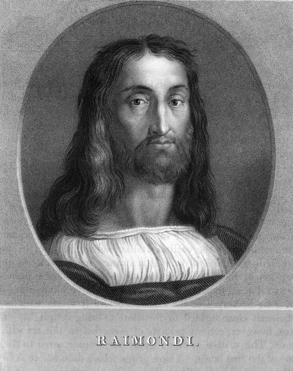 Marcantonio Raimondi, włoski rytownik, 1836. autorstwa W. Holl