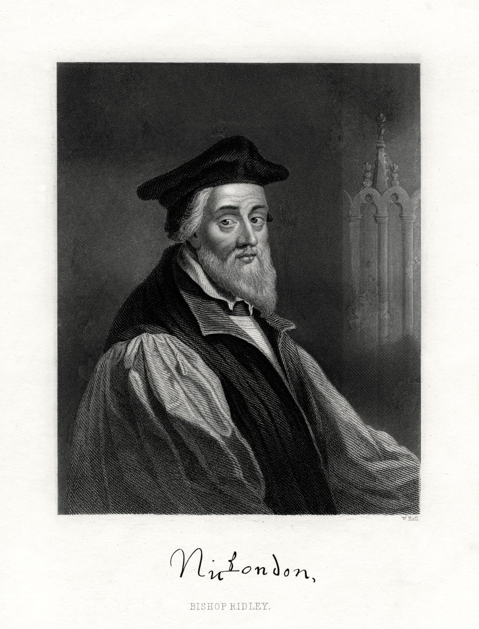 Nicholas Ridley, zmarł 16 października 1555, duchowny angielski, XIX w. autorstwa W. Holl