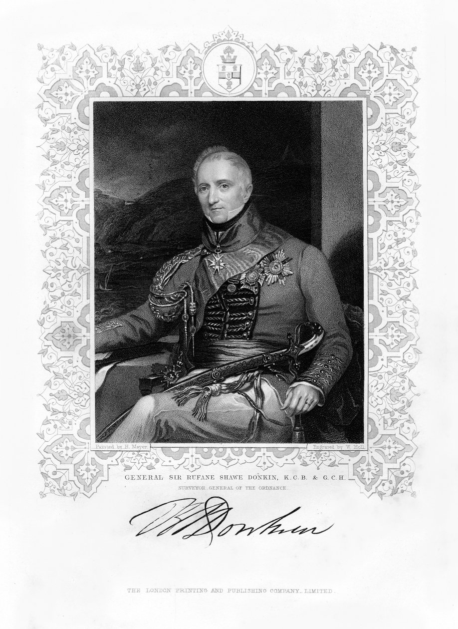 Sir Rufane Shaw Donkin, brytyjski żołnierz, XIX wiek. autorstwa W. Holl