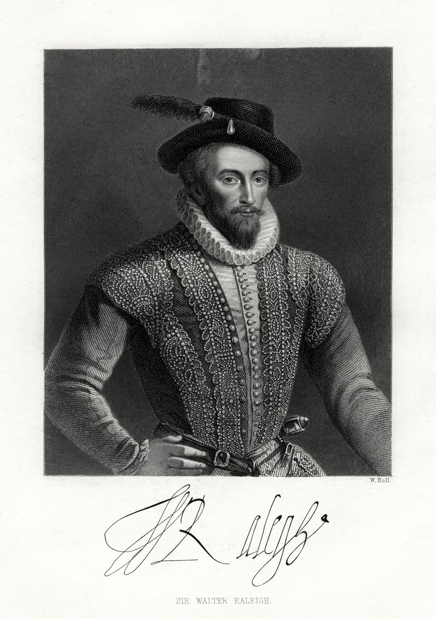 Sir Walter Raleigh, XIX wiek autorstwa W. Holl