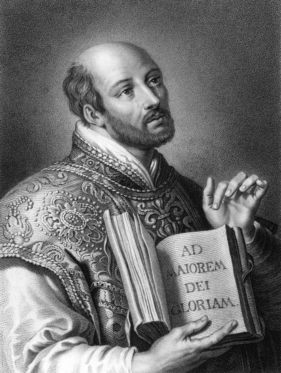 Św. Ignacy Loyola, XVI-wieczny żołnierz hiszpański i założyciel jezuitów, 1836. autorstwa W. Holl