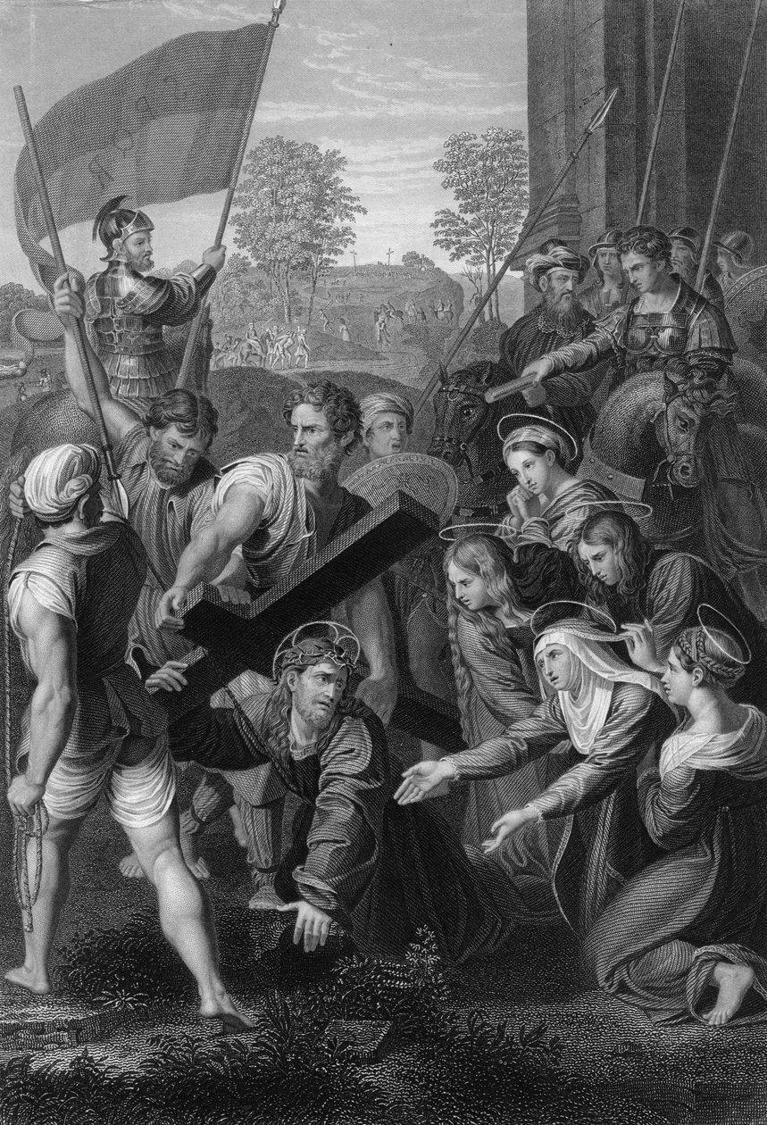 Upadek na drodze na Kalwarię, ok. 1820 r. autorstwa W. Holl