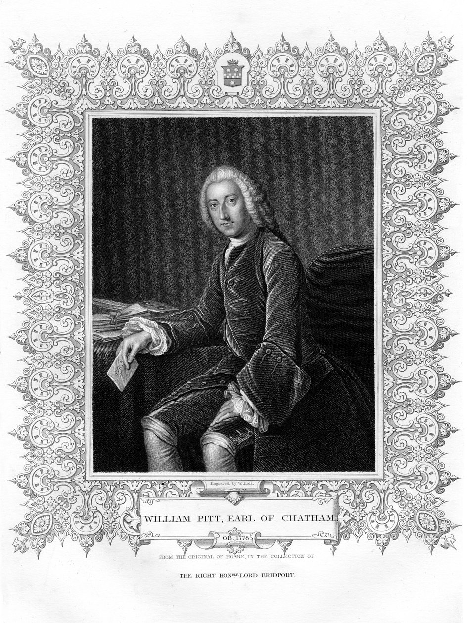 William Pitt, 1. hrabia Chatham, brytyjski mąż stanu wigów, XIX wiek. autorstwa W. Holl