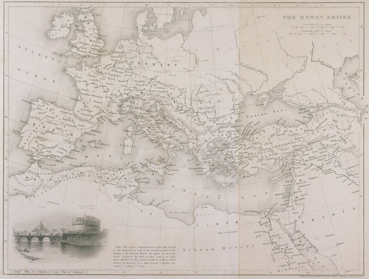 Imperium Rzymskie, ok. 1850 r. autorstwa W Hughes