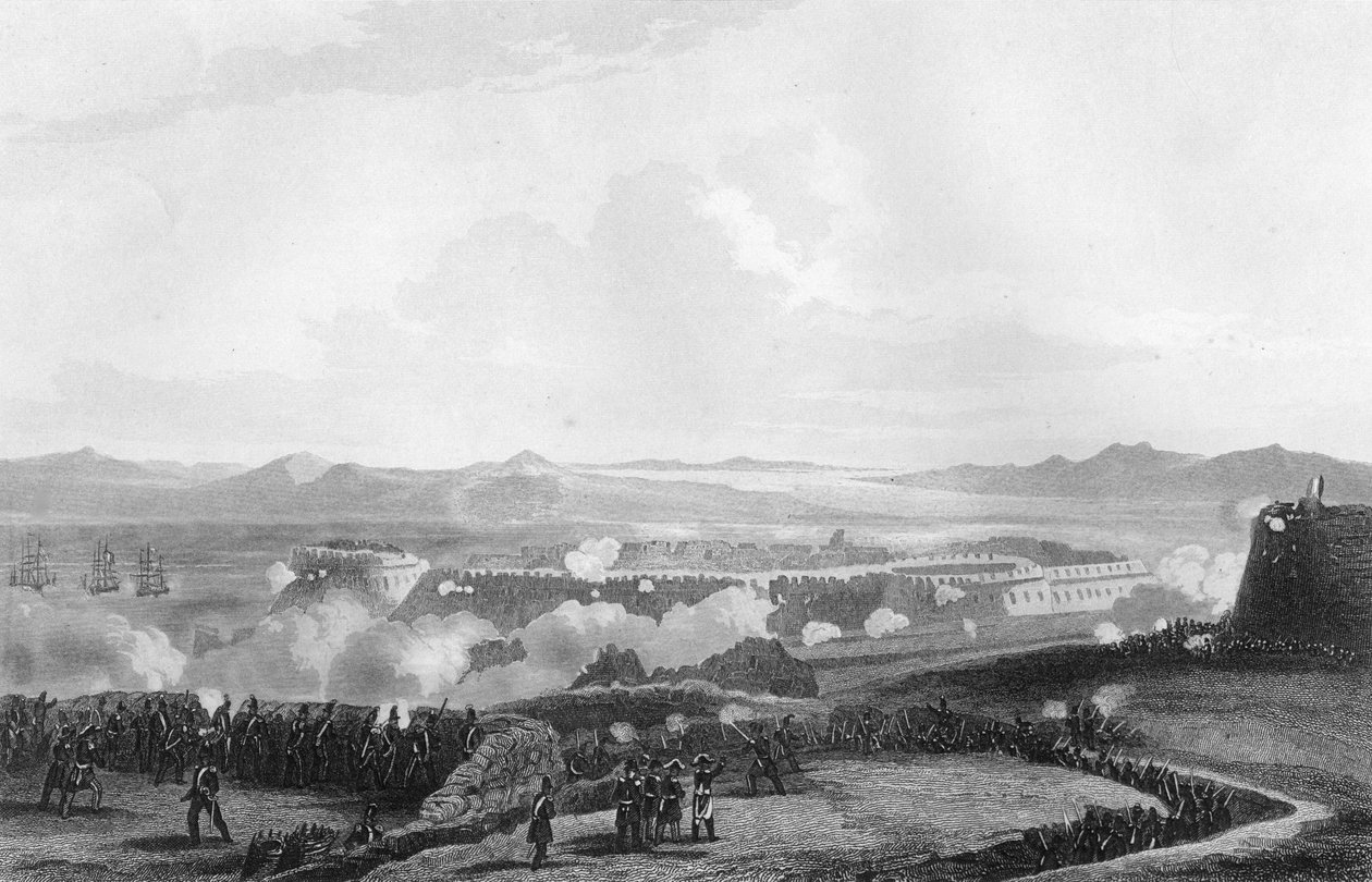 Atak na Bomarsund podczas wojny krymskiej, 1854 1857. autorstwa W. Hulland