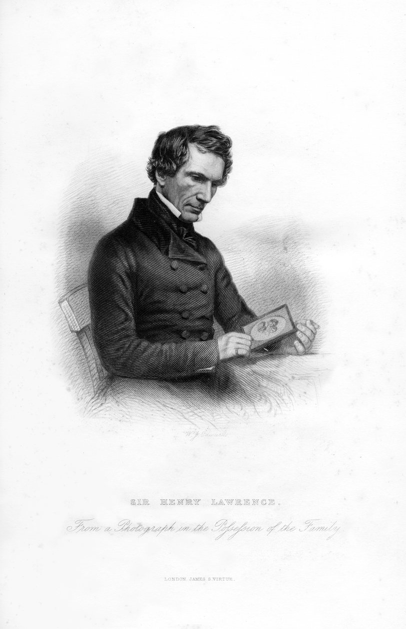 Sir Henry Montgomery Lawrence, 1806-1857, brytyjski żołnierz i mąż stanu w Indiach, XIX wiek. autorstwa W. J. Edwards