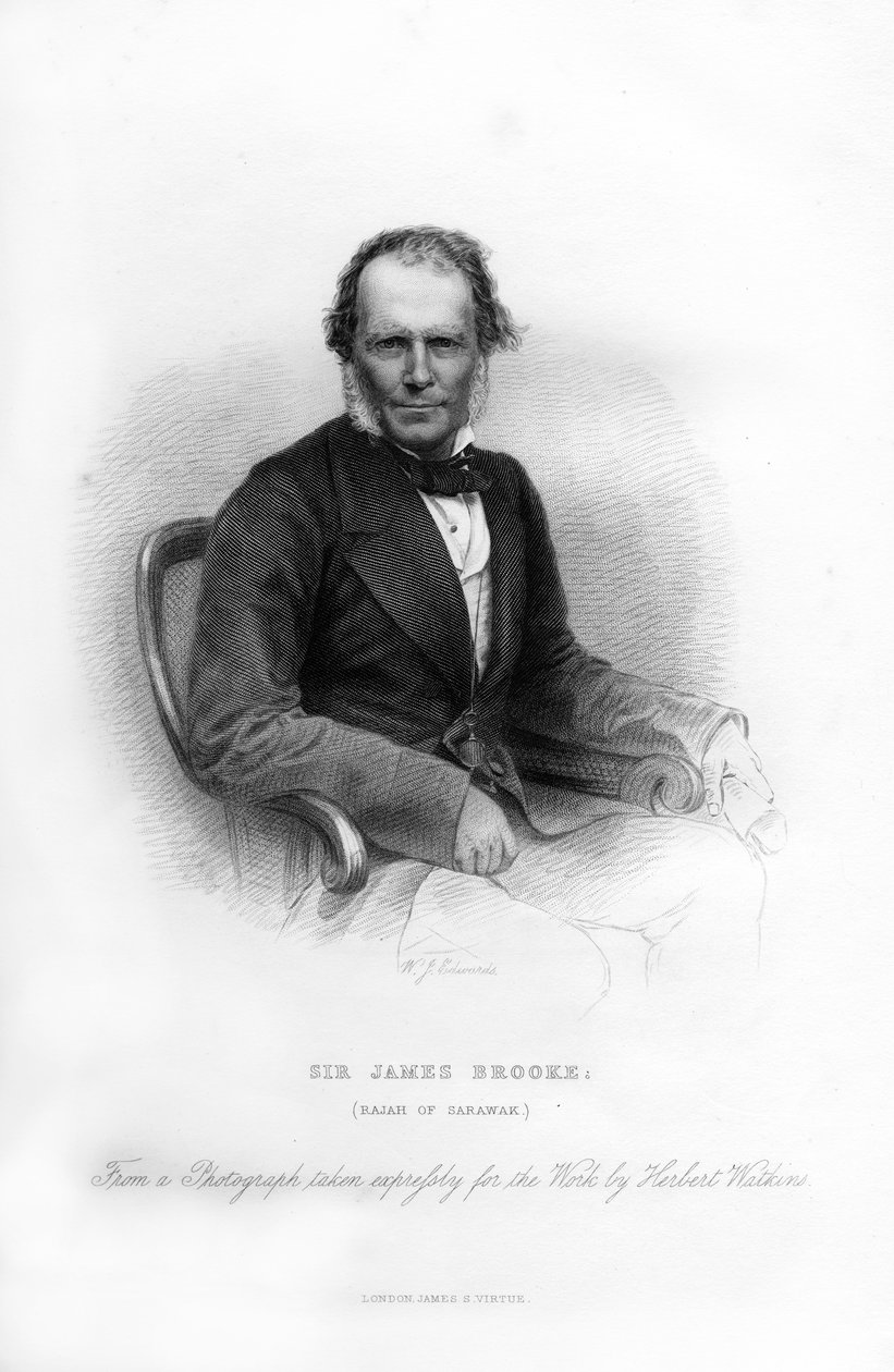 Sir James Brooke, Radża Sarawak, XIX wiek. autorstwa W. J. Edwards