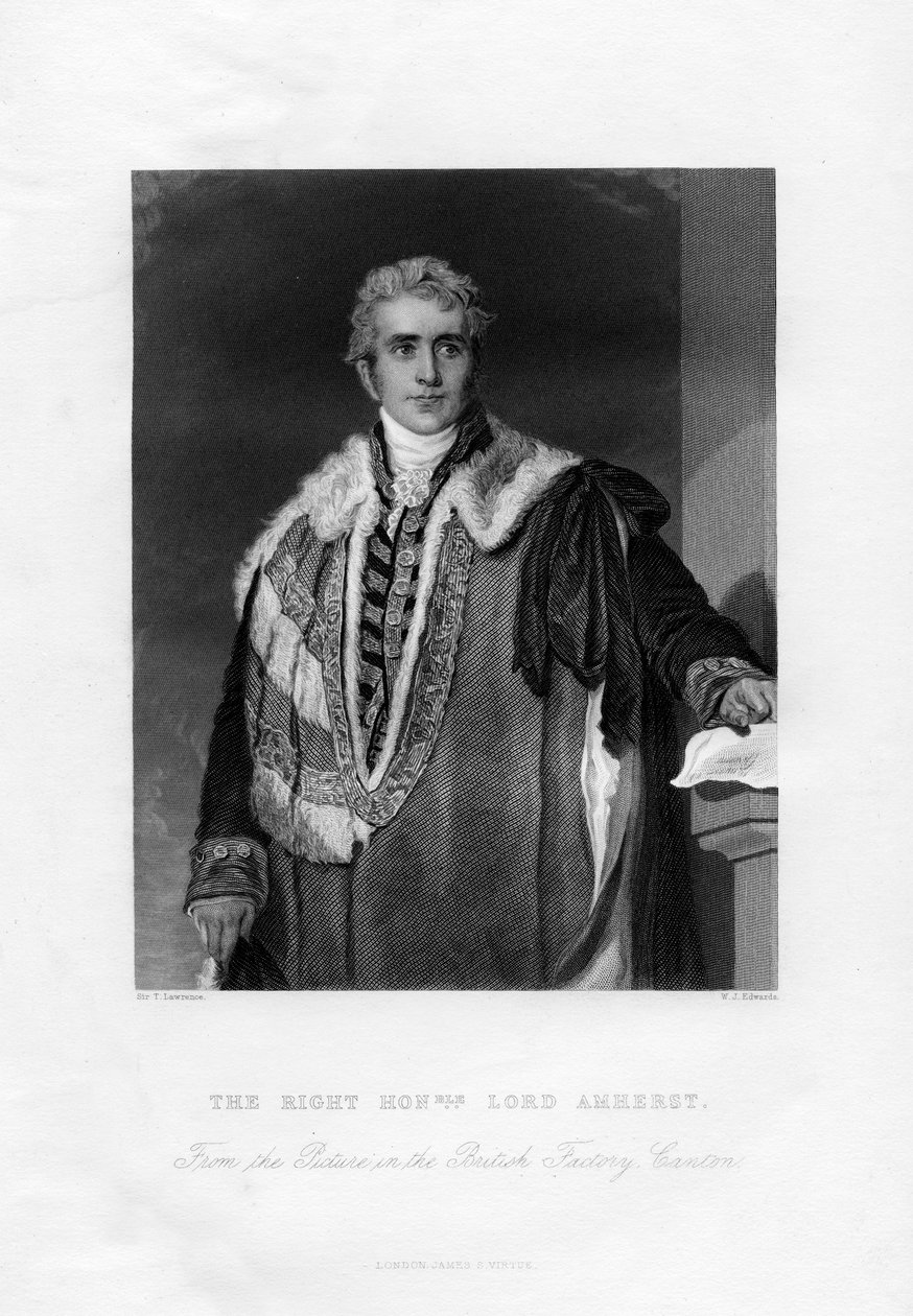 William Pitt Amherst, 1. hrabia Amherst, generalny gubernator Indii, XIX wiek. autorstwa W. J. Edwards