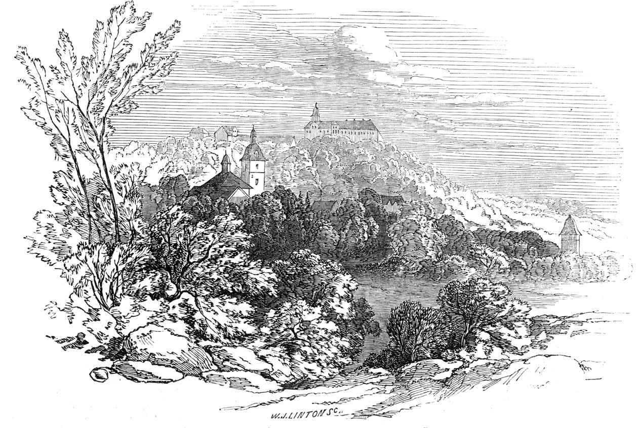 Pałac Molsdorf - z rysunku Jego Królewskiej Wysokości Księcia Alberta, 1845. autorstwa W. J. Linton