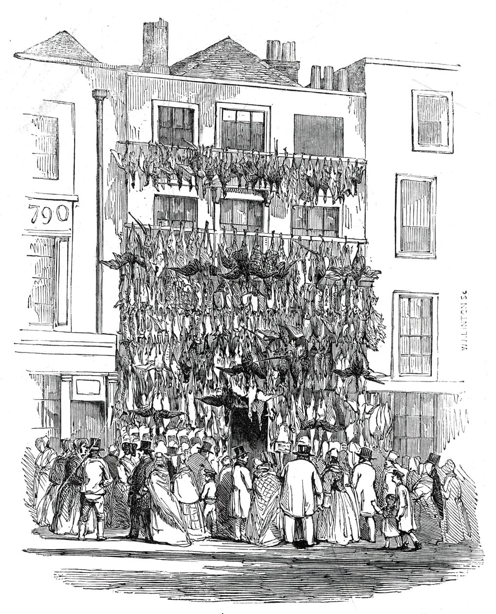 Sklep drobiarski, Holborn-Hill, 1845. autorstwa W. J. Linton