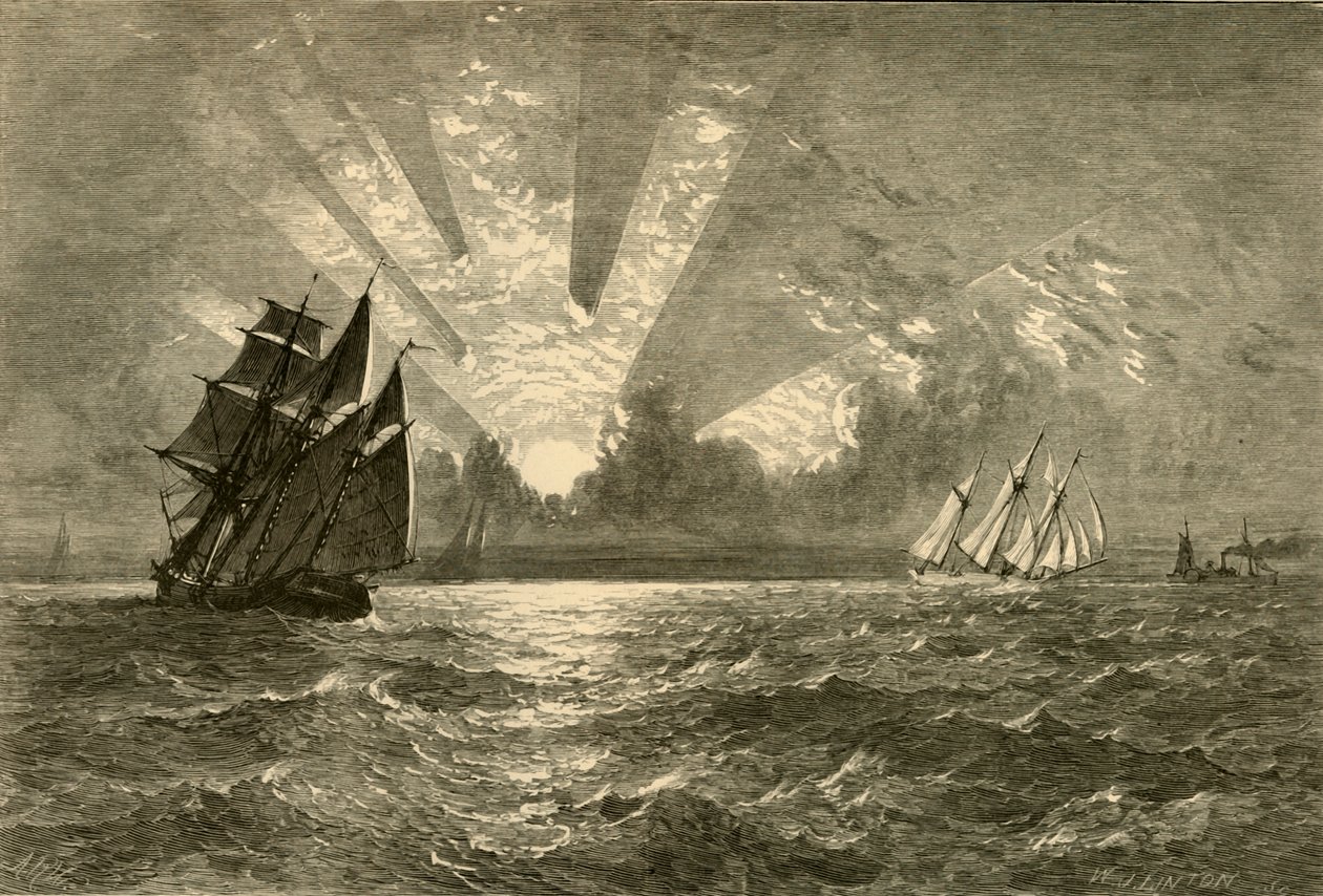 „Zachód słońca nad jeziorem Michigan”, 1874. autorstwa W. J. Linton