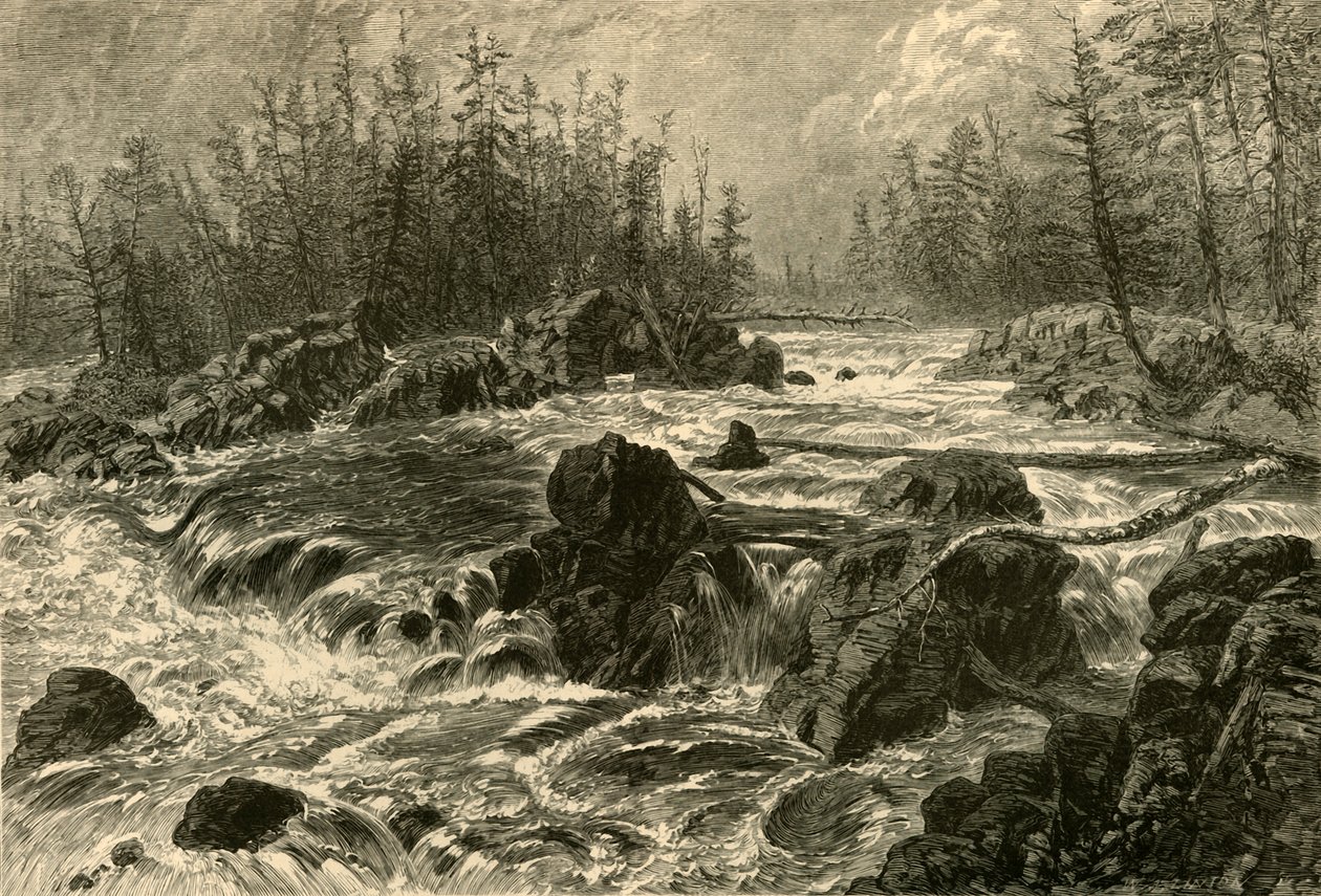 „The Dalles of the St. Louis”, 1874. autorstwa W. J. Linton