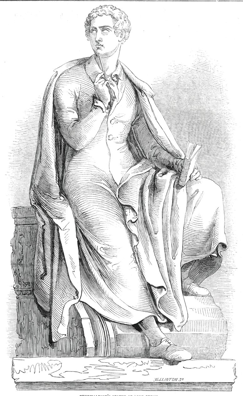 Posąg Lorda Byrona Thorwaldsena, 1845. autorstwa W. J. Linton
