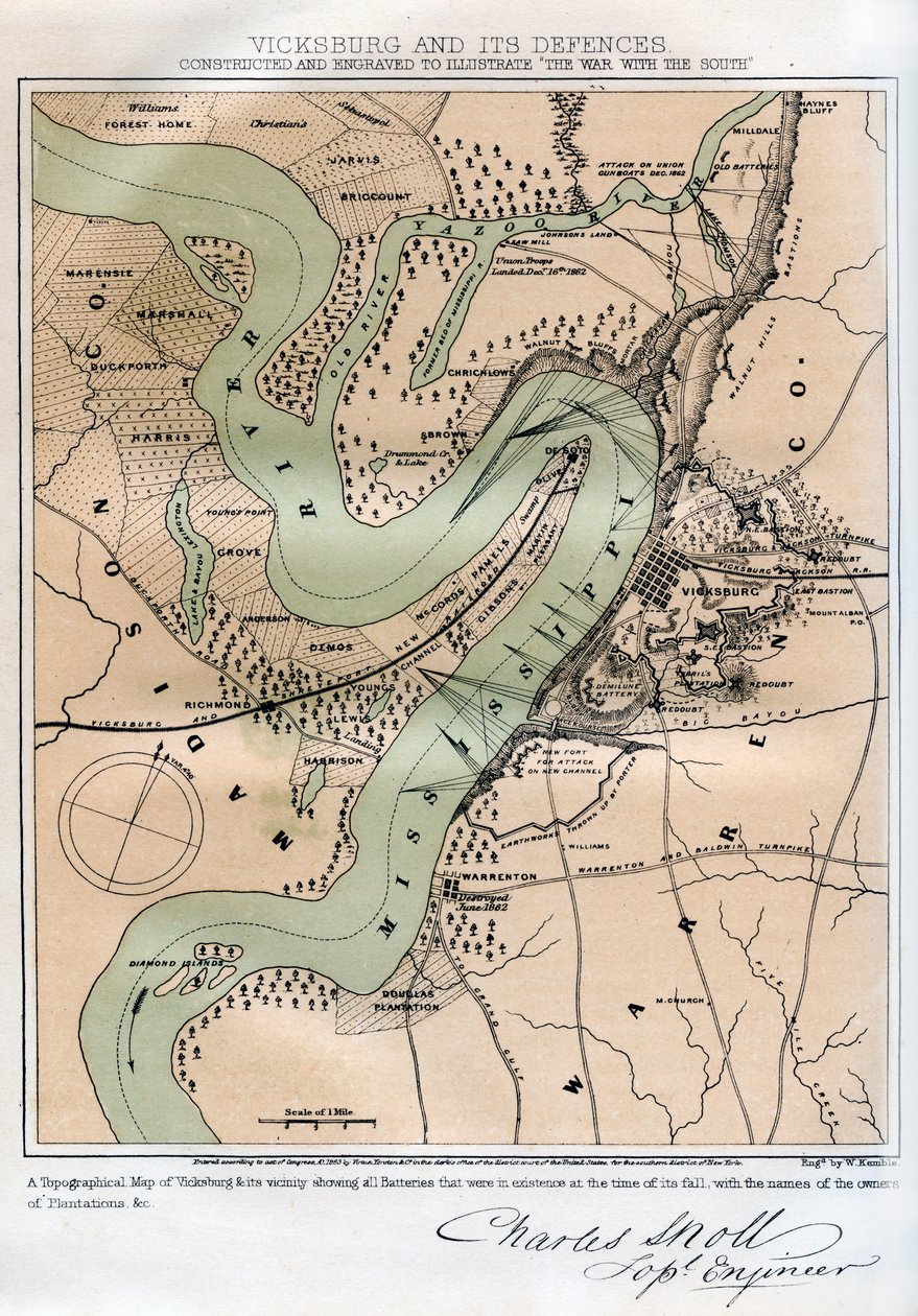 Vicksburg, Mississippi i jego obronność, 1862-1867. autorstwa W Kemble