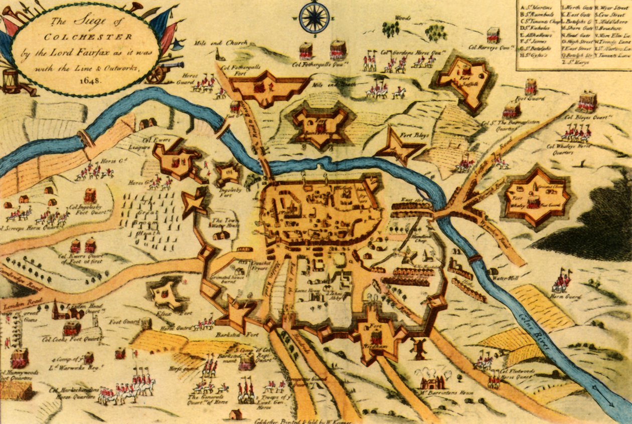 „Oblężenie Colchester przez siły parlamentarne..., 1648”, 1944. autorstwa W Keymer