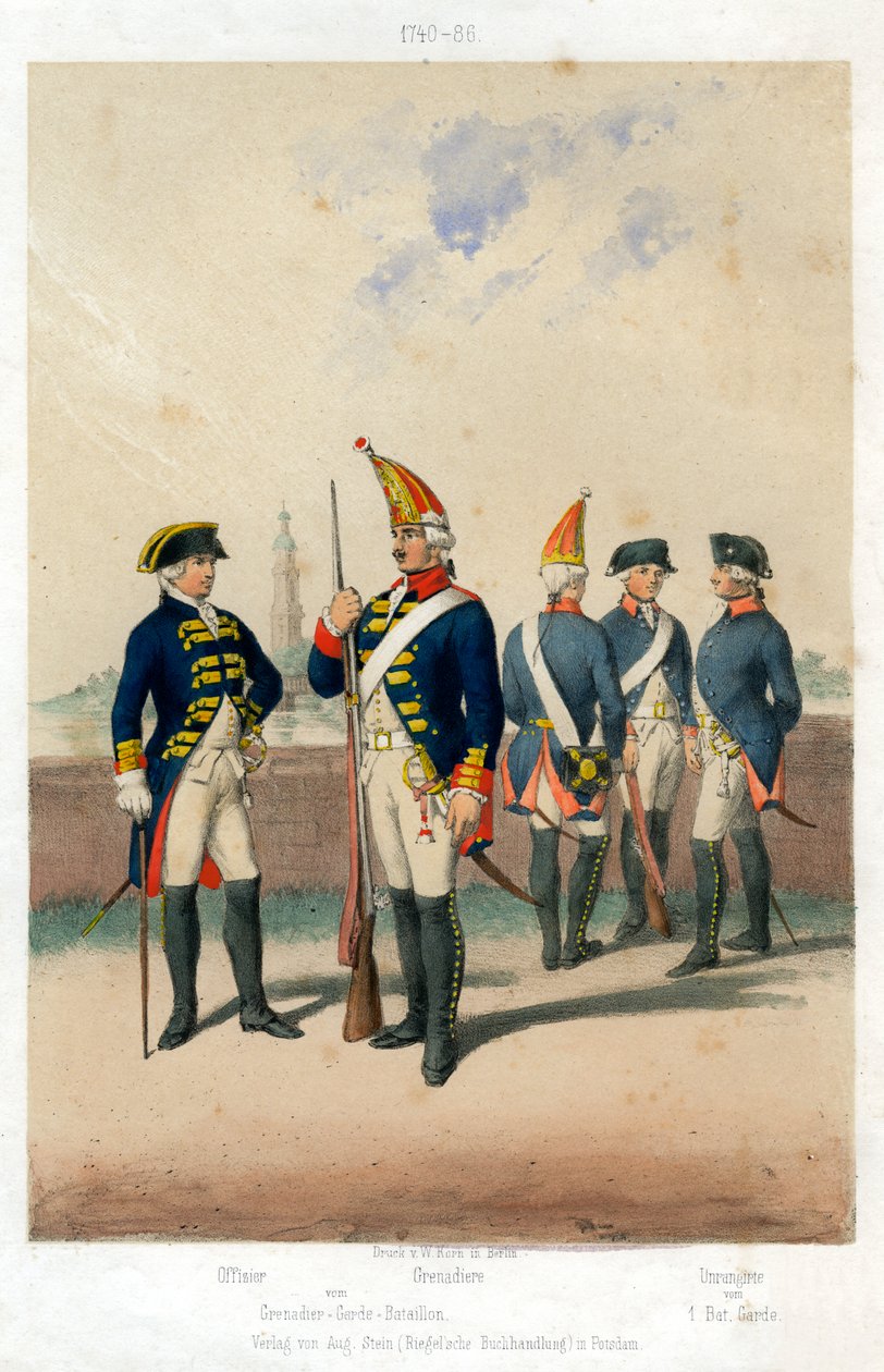 Niemieckie mundury wojskowe, 1740-1786 XIX w. autorstwa W Korn