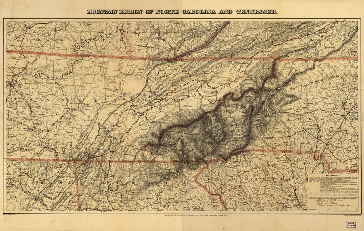 Górski region Północnej Karoliny i Tennessee. autorstwa W. L.; Lindenkohl Nickolson