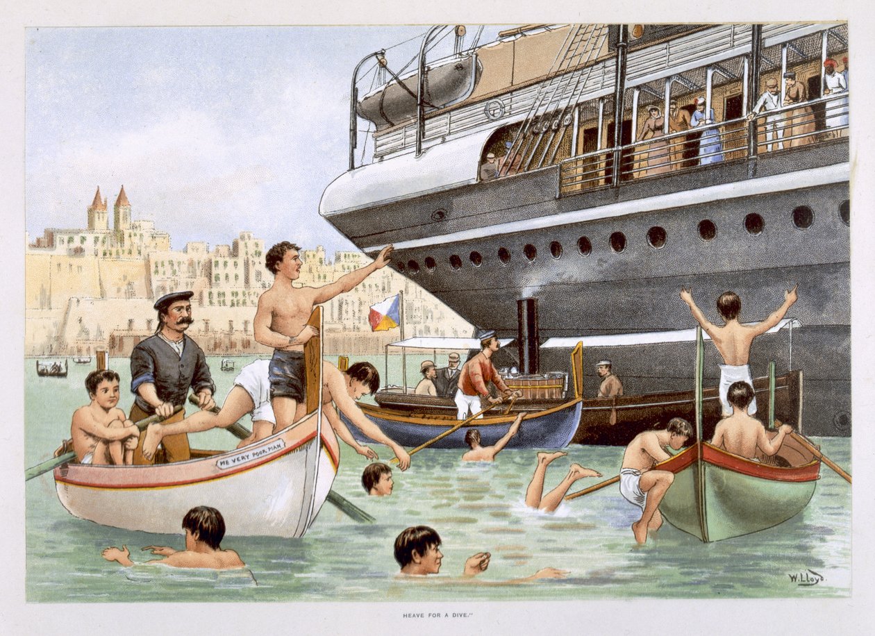 Malta, Wznieś się do nurkowania, z „P und O Pencillings” autorstwa W. Lloyd