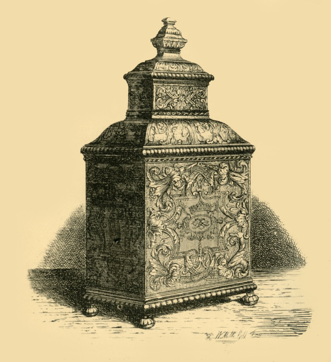 Srebrny pojemnik na herbatę, 1716, 1881. autorstwa W. M. McGill