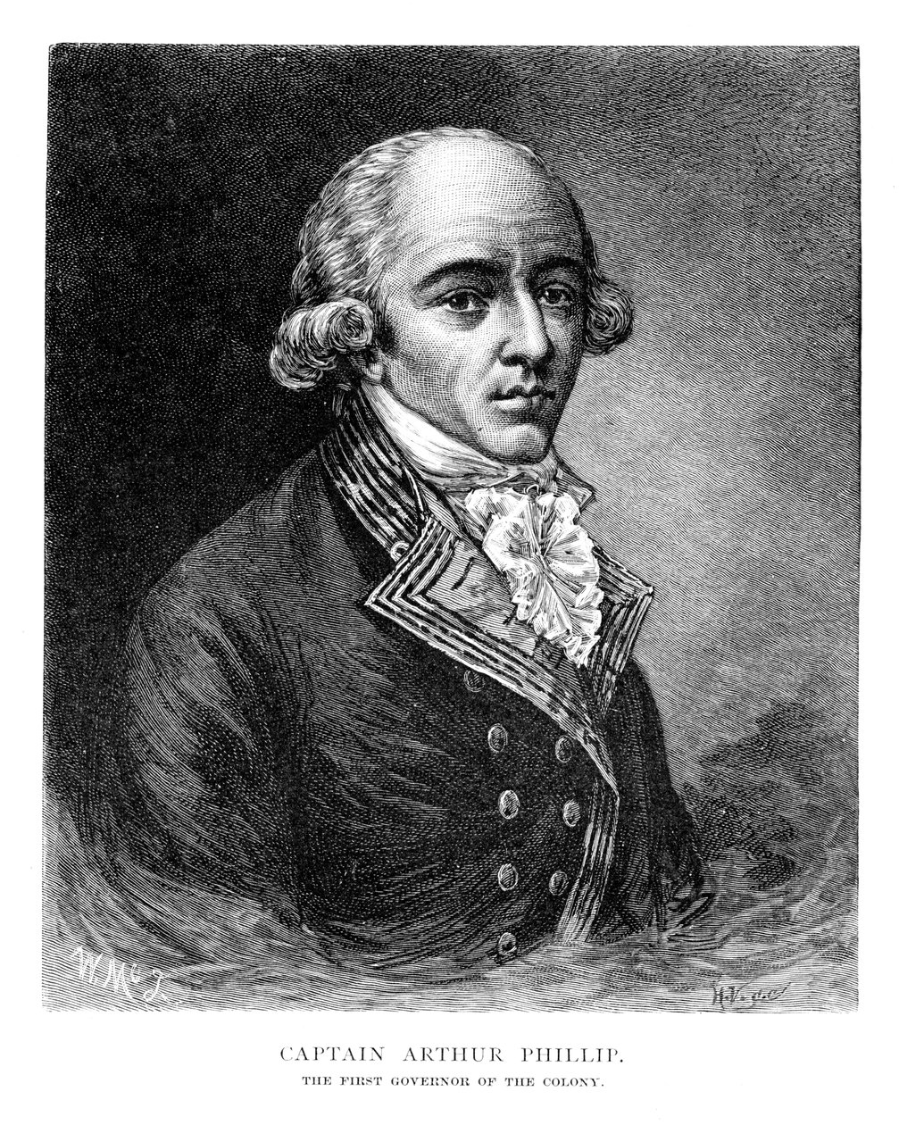 Arthur Phillip, brytyjski admirał i gubernator kolonialny, 1886. autorstwa W. Macleod