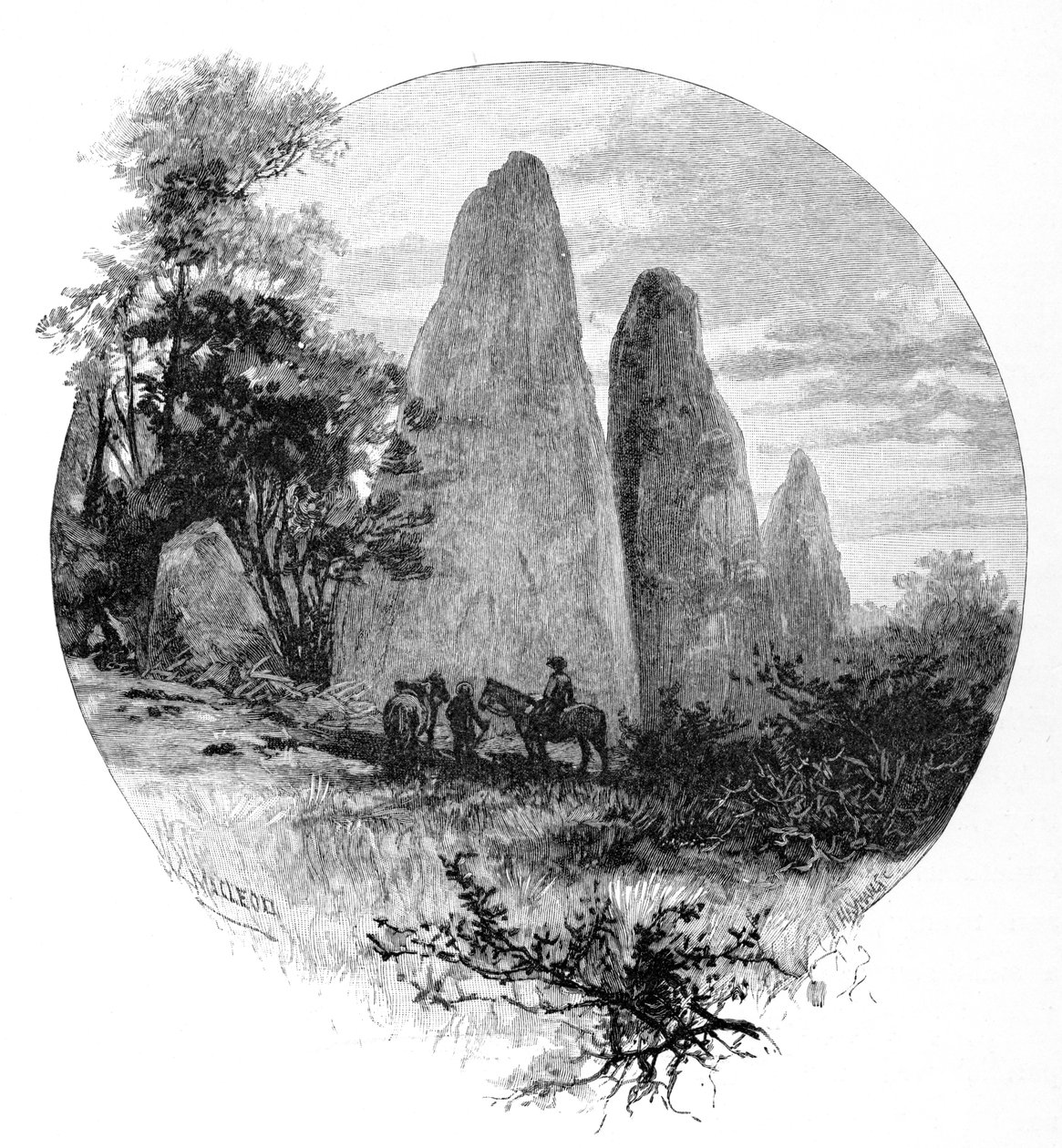 Skały granitowe, obóz Betts, Góra Kościuszki, Nowa Południowa Walia, Australia, 1886. autorstwa W. Macleod