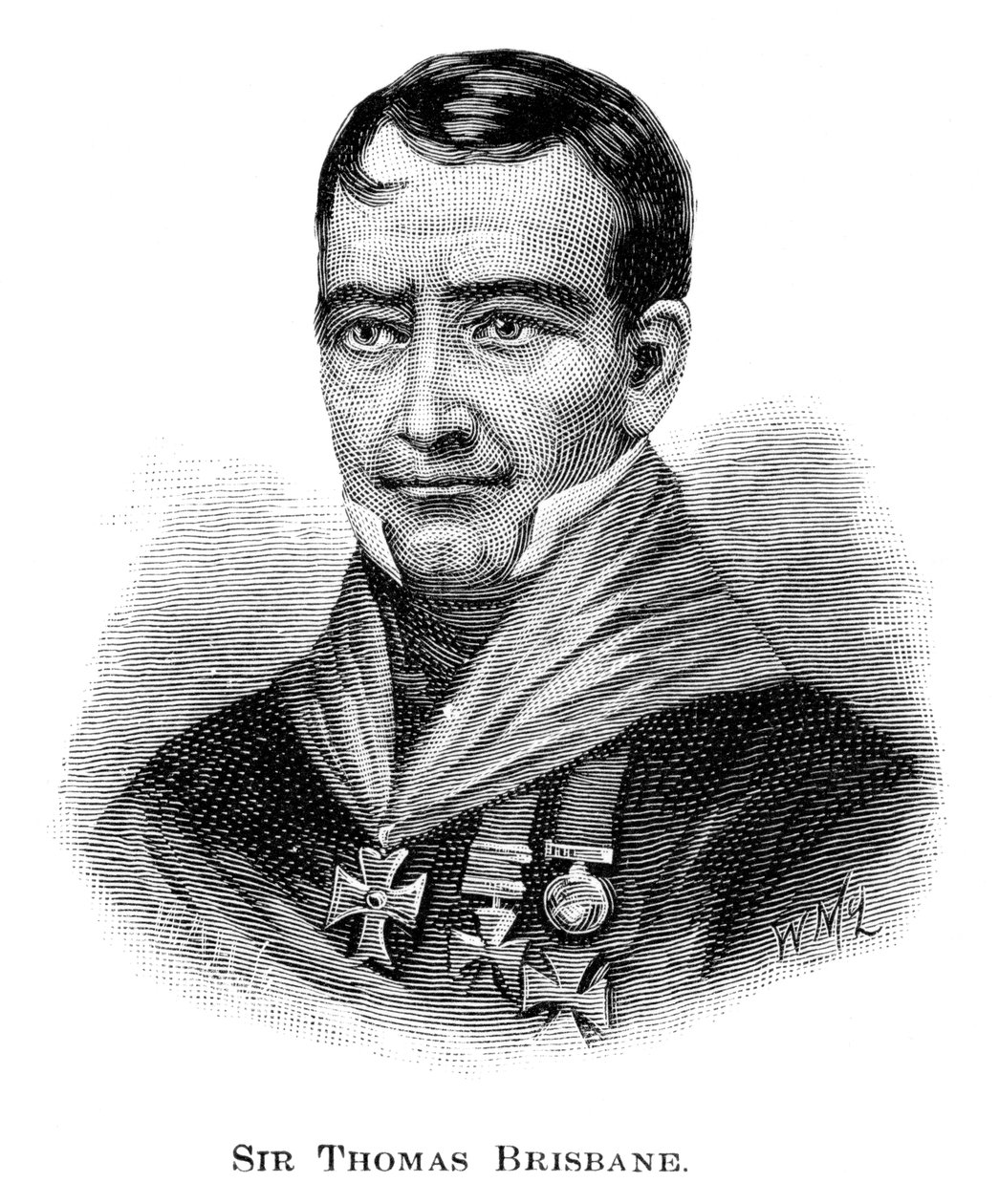 Sir Thomas Brisbane, brytyjski żołnierz, gubernator kolonialny i astronom, 1886. autorstwa W. Macleod