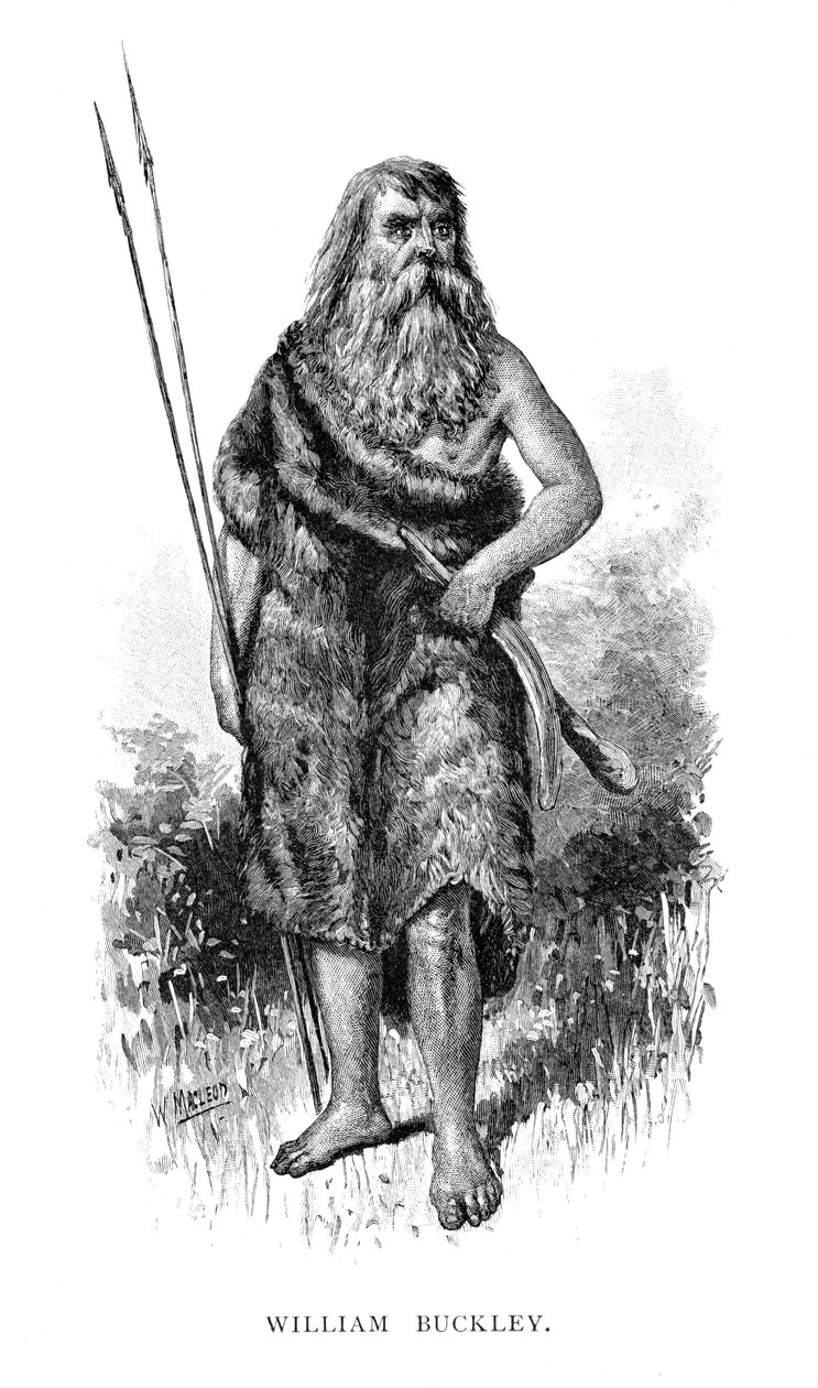 William Buckley, uciekł z angielskiego skazańca w Australii, 1886. autorstwa W. Macleod