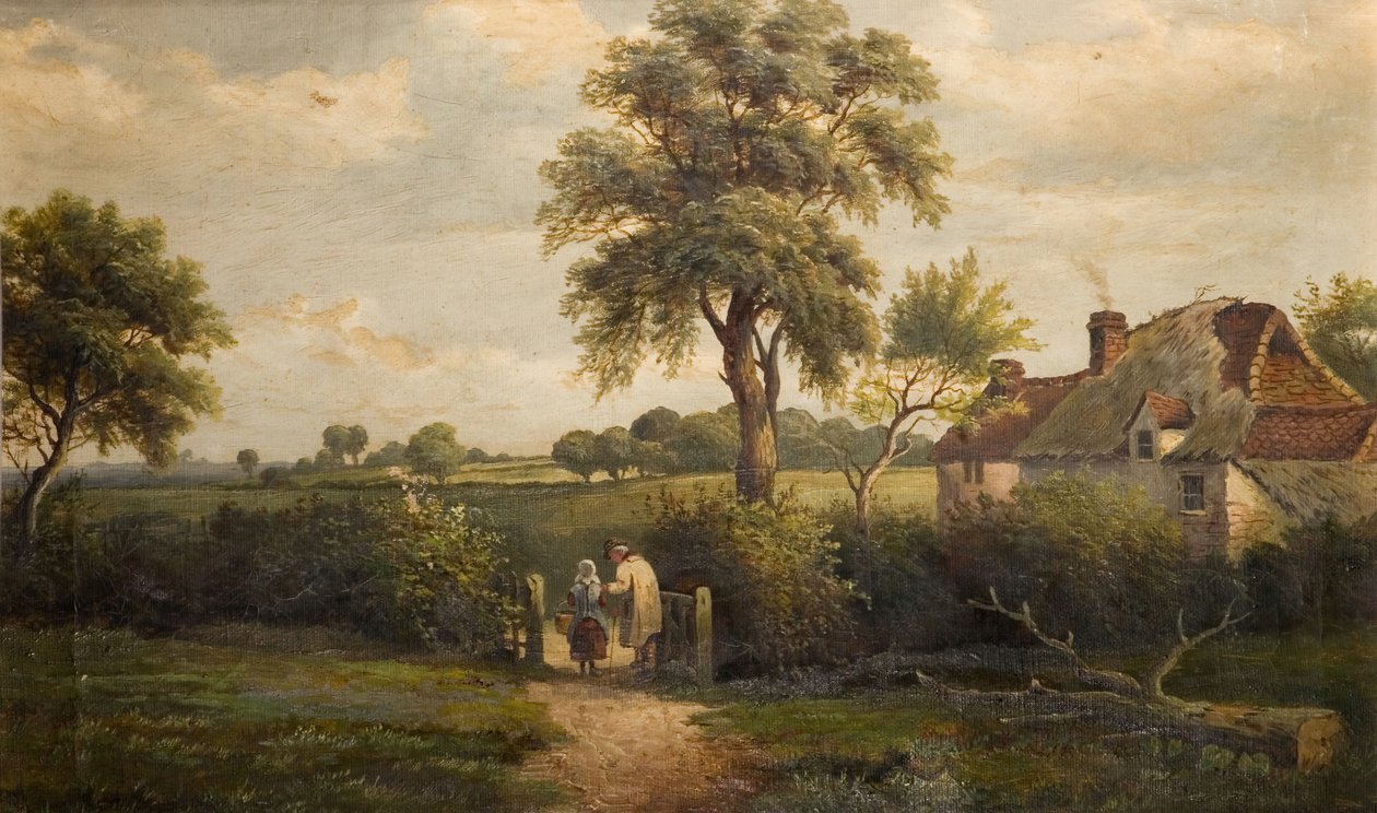Scena domku, Marston Green, 1870. autorstwa W P Cartwright