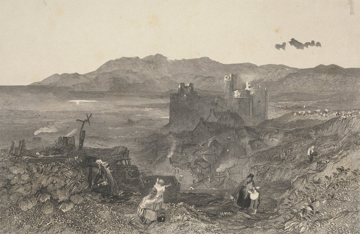Zamek Harlech, Północna Walia autorstwa W. R. Smith