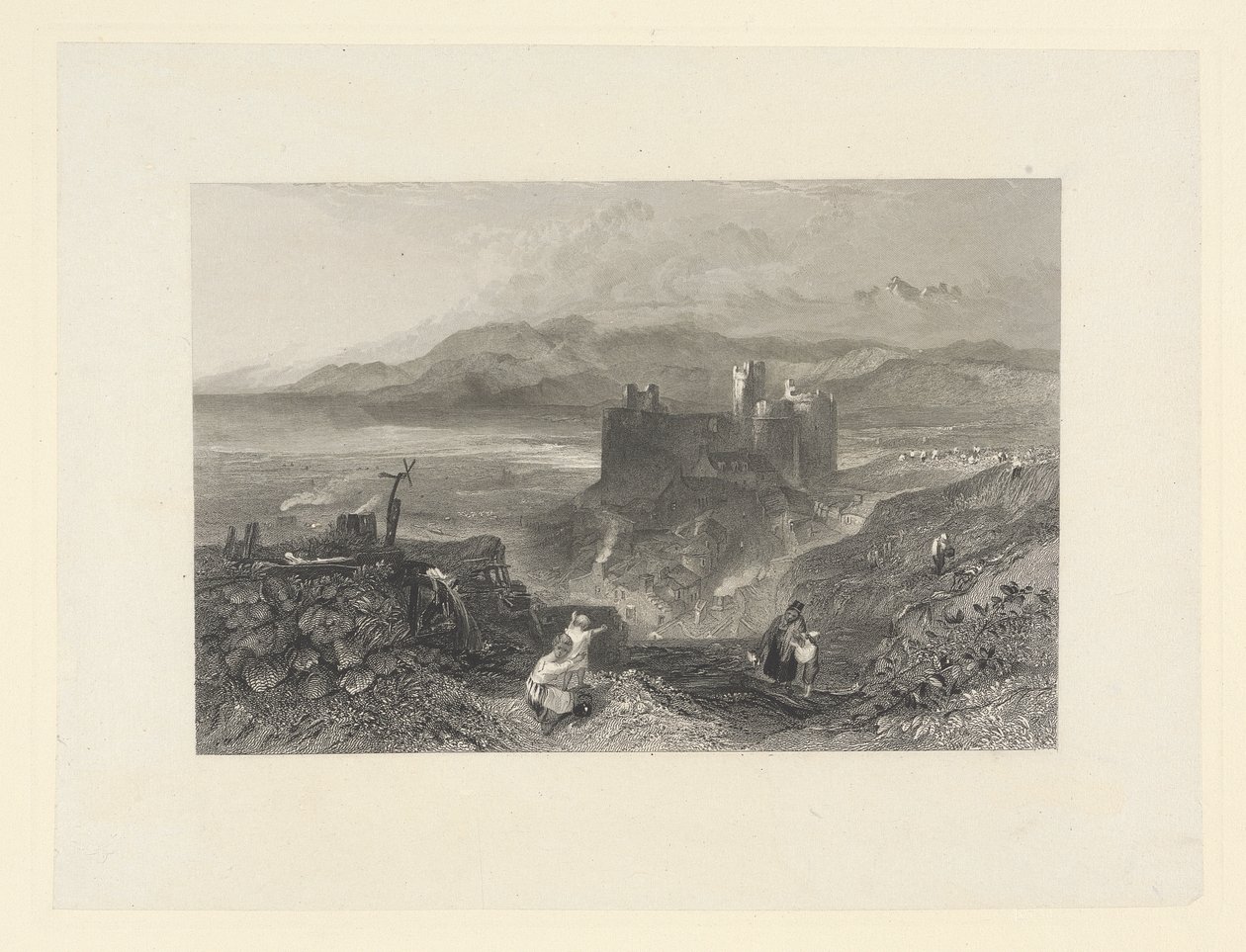 Zamek Harlech, Północna Walia autorstwa W. R. Smith