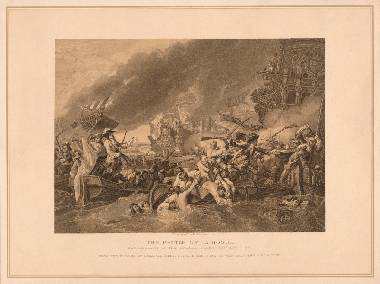 „Bitwa pod La Hogue”, 1692 1878 autorstwa W Ridgway
