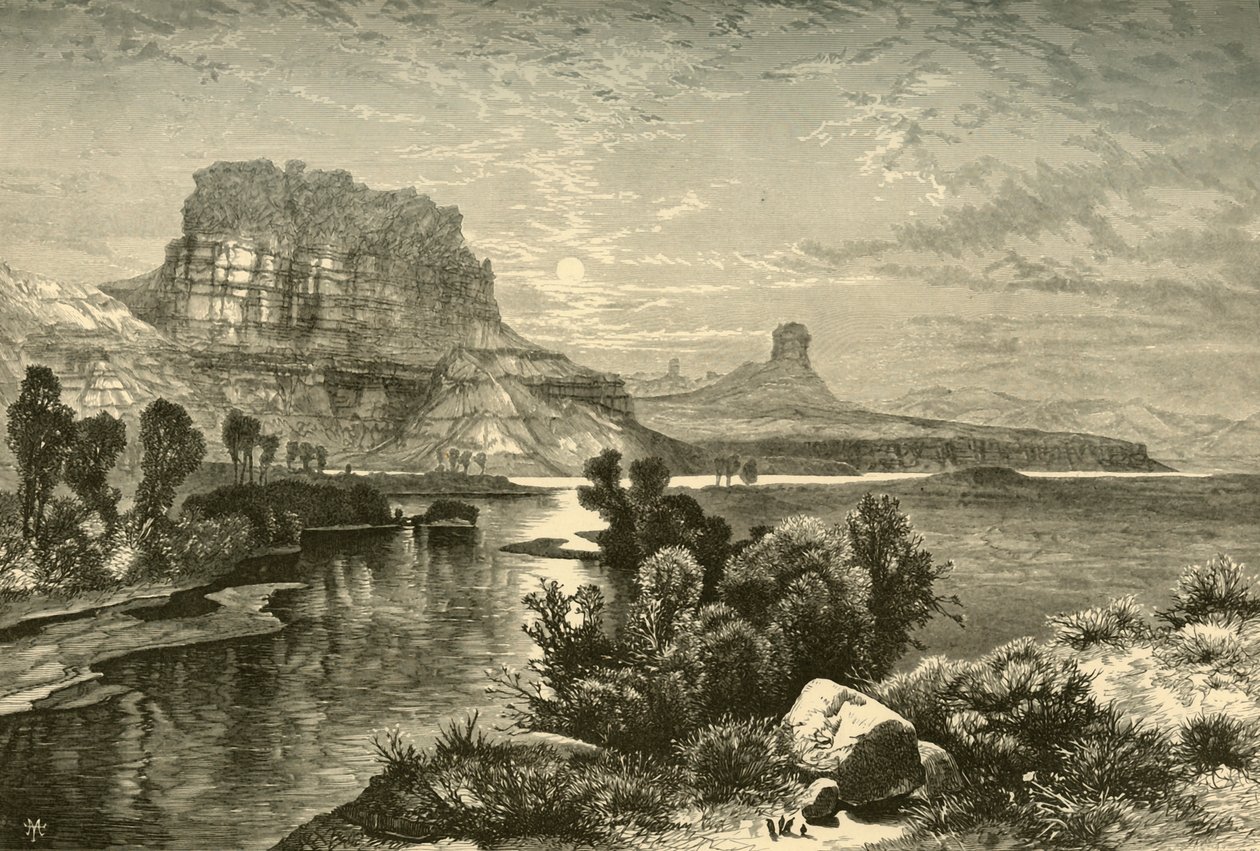 „Klify Zielonej Rzeki”, 1874. autorstwa W. Roberts