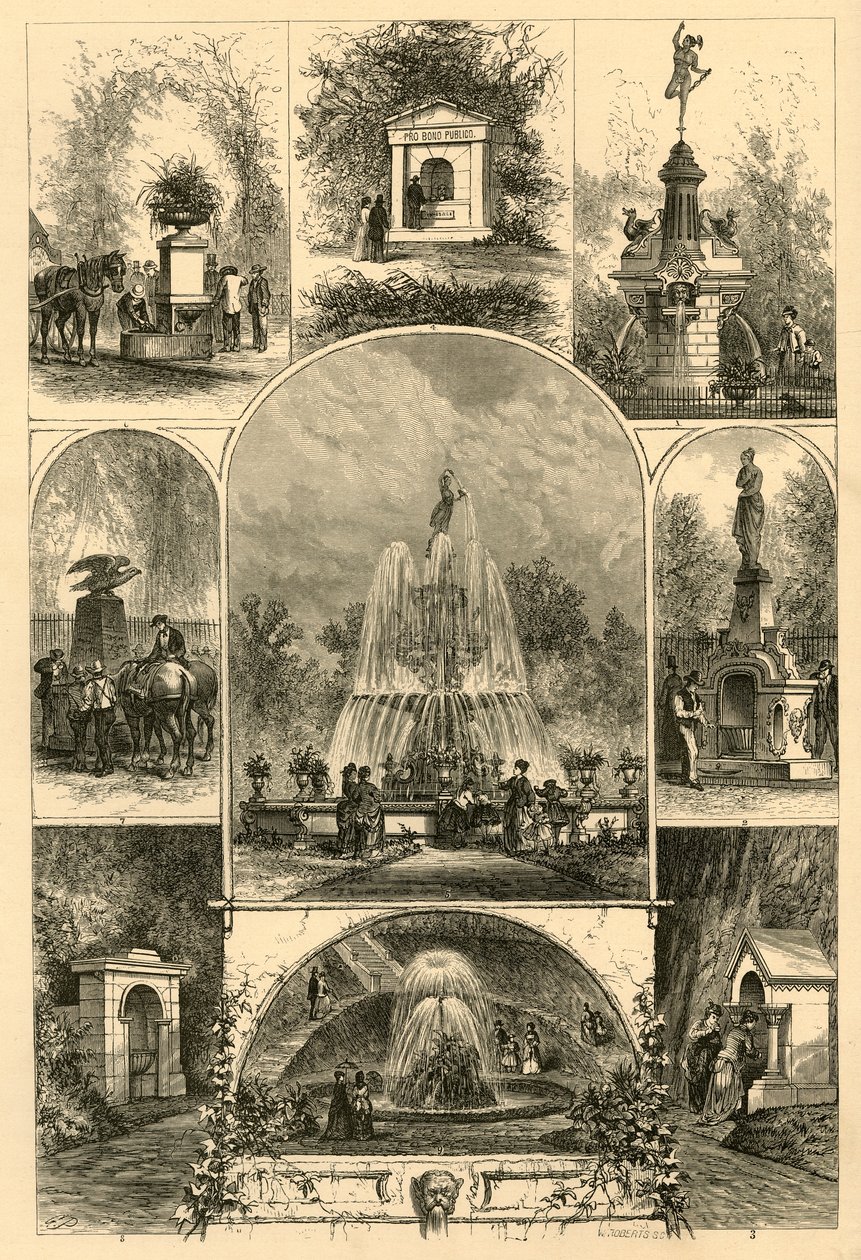 „Fontanny w Filadelfii”, 1874. autorstwa W. Roberts