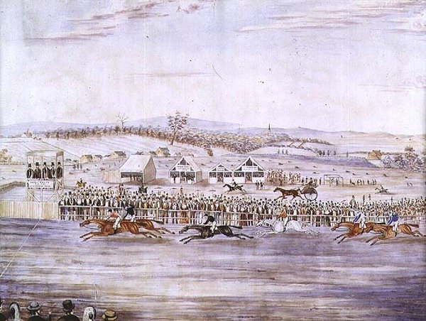 Spotkanie wyścigowe w Petersham autorstwa W. Scott