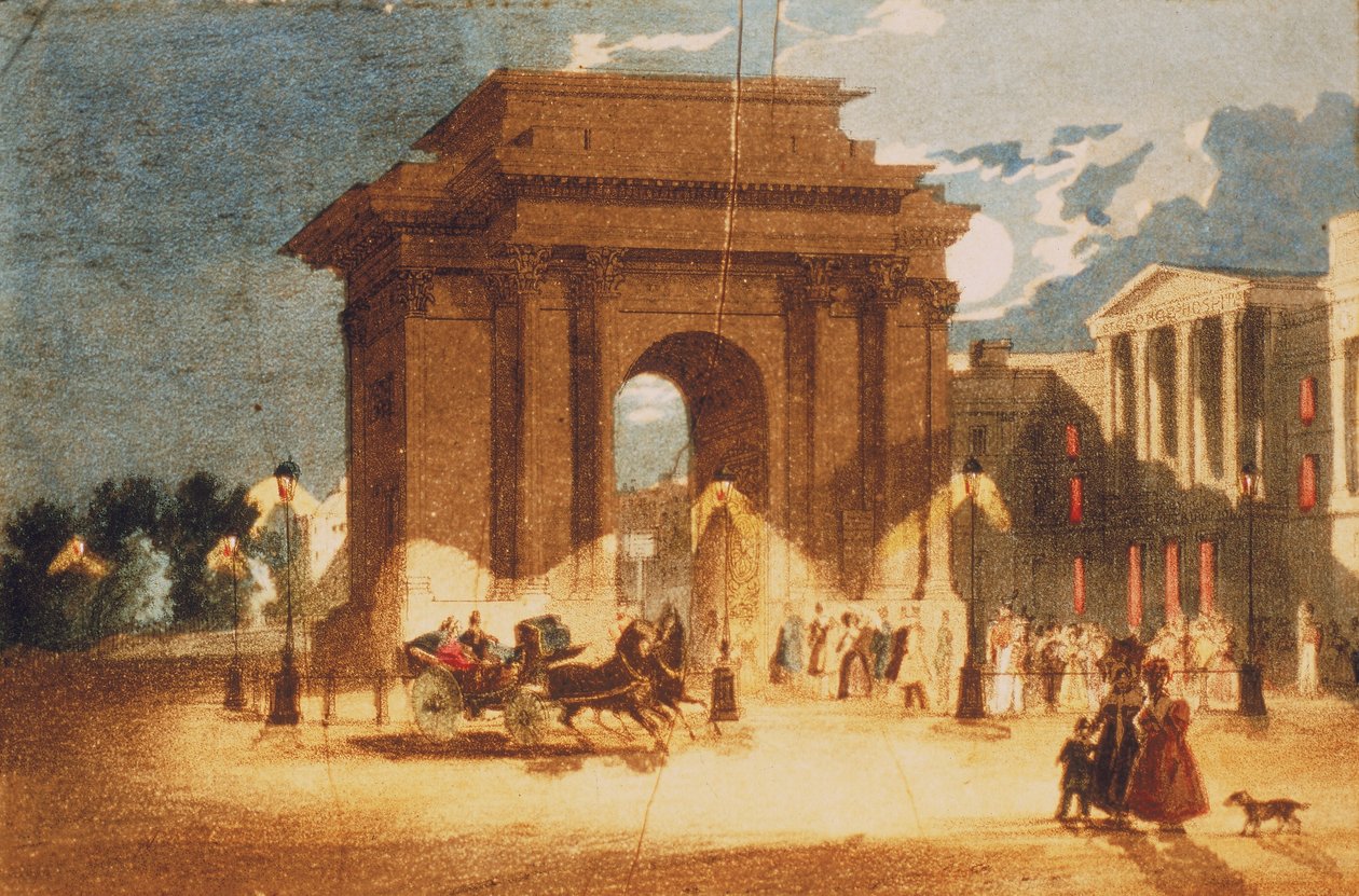 Hyde Park Corner, Westminster, Londyn, c1835 autorstwa W Spooner