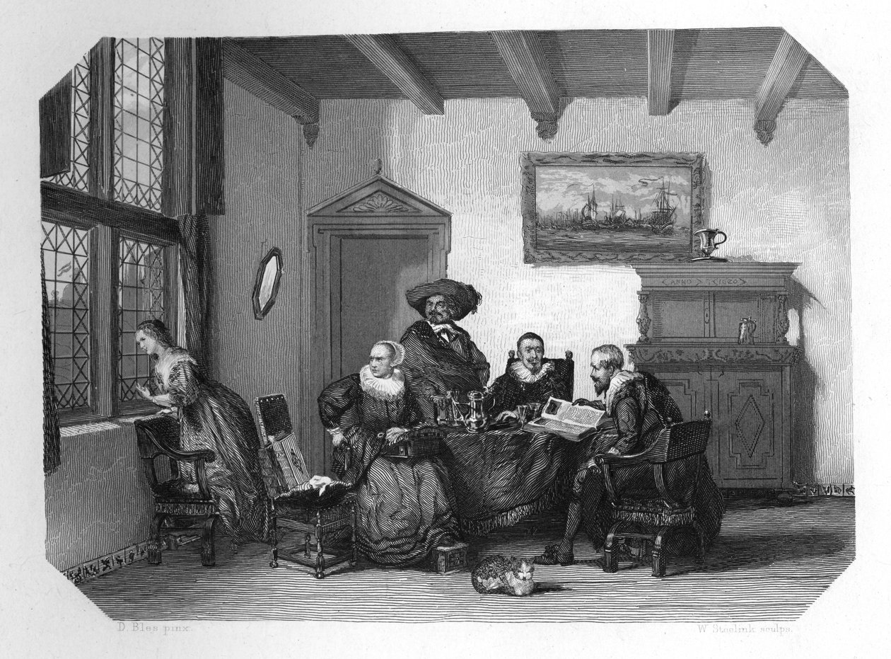 Stare holenderskie gospodarstwo rodzinne, ok. 1870 r. autorstwa W. Steelink
