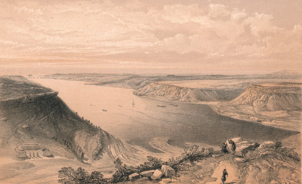 „Północna strona portu Sewastopola, od szczytu portu”, 1856 autorstwa W Trask