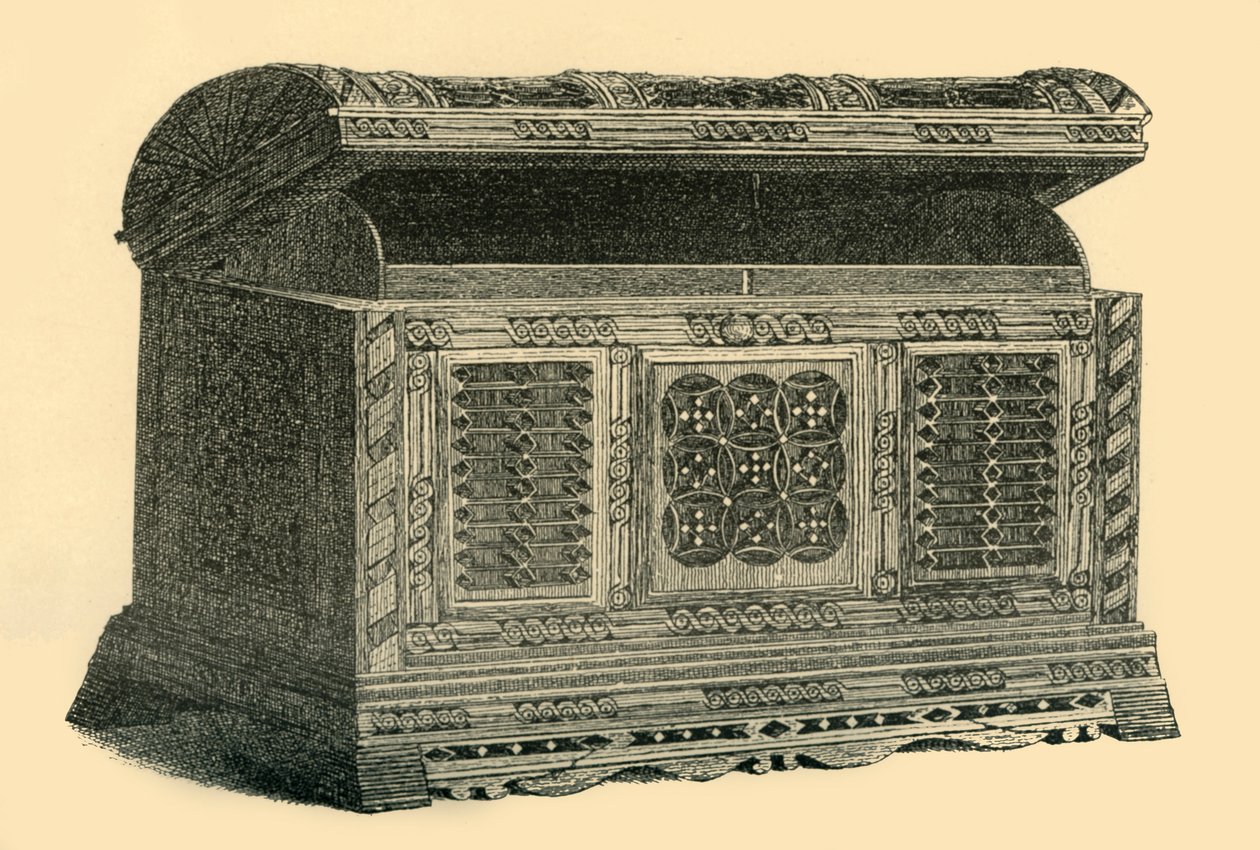 Rzeźbiona ażurowa skrzynia, 1500-c1860, 1881. autorstwa W Tucker
