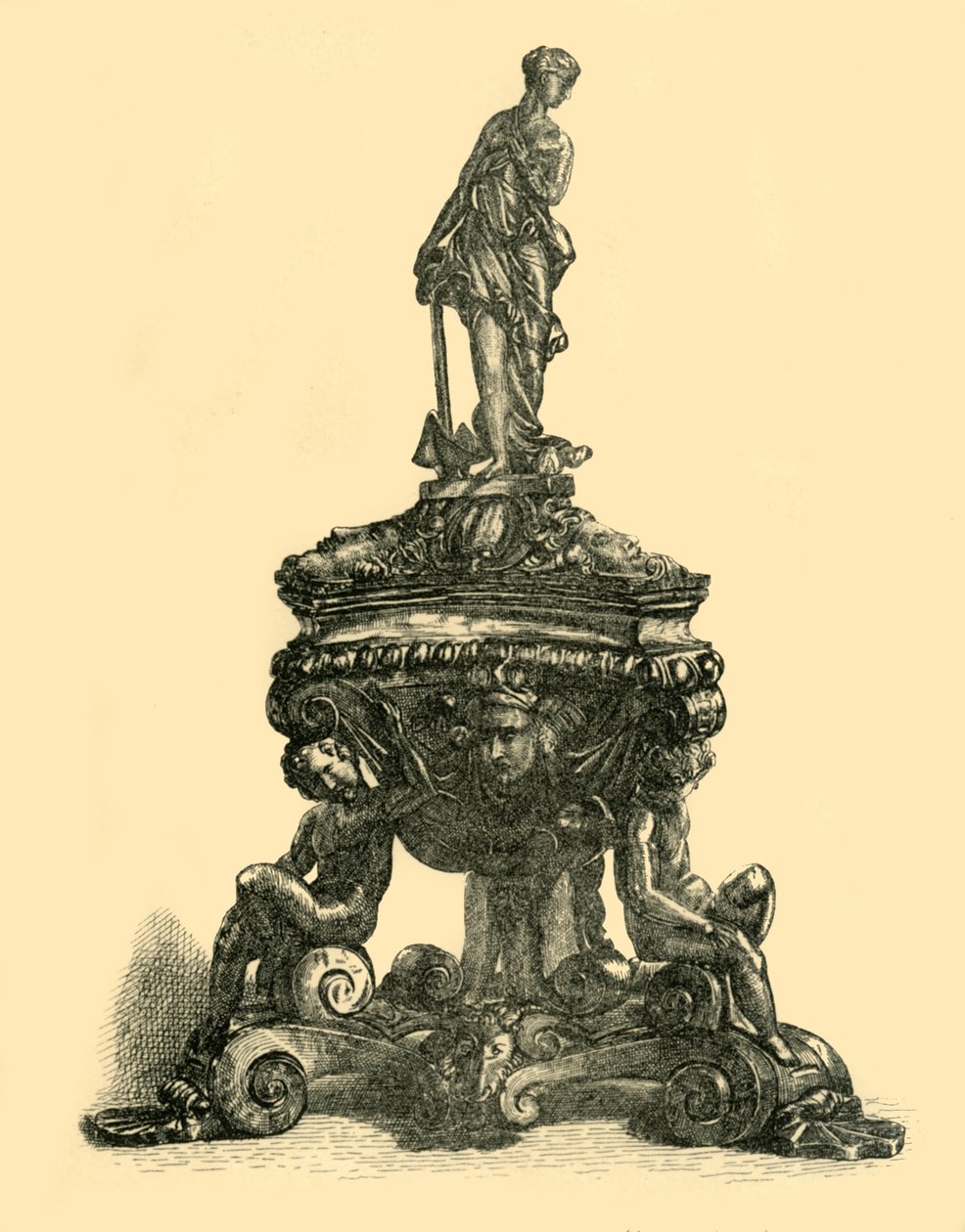 Kałamarz z brązu, połowa końca XVI w., 1881 r. autorstwa W. W. McCarty