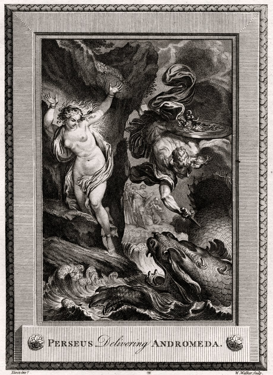 Perseusz dostarczający Andromedę, 1775 autorstwa W. Walker