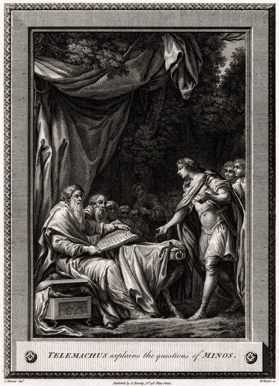 Telemach wyjaśnia pytania Minosa, 1776 autorstwa W. Walker