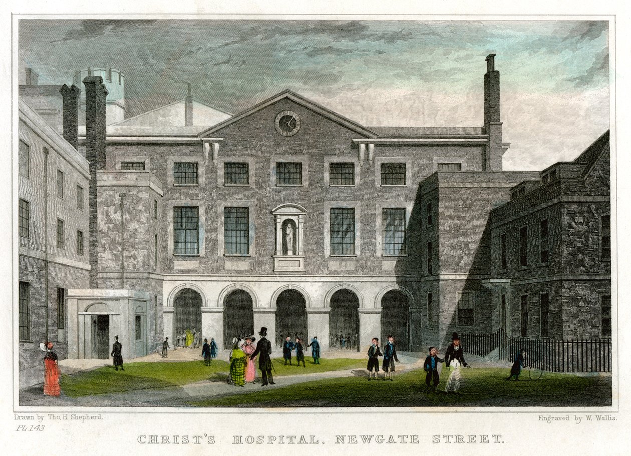 Christs Hospital School, Newgate Street, City of London, 1831. autorstwa W. Wallis