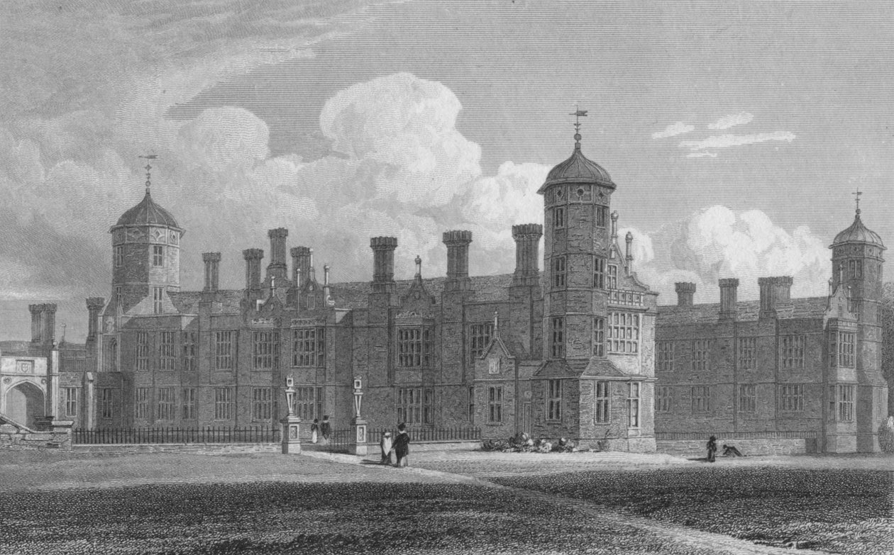 Cobham Hall, North West View Kent, 1823 autorstwa W. Wallis