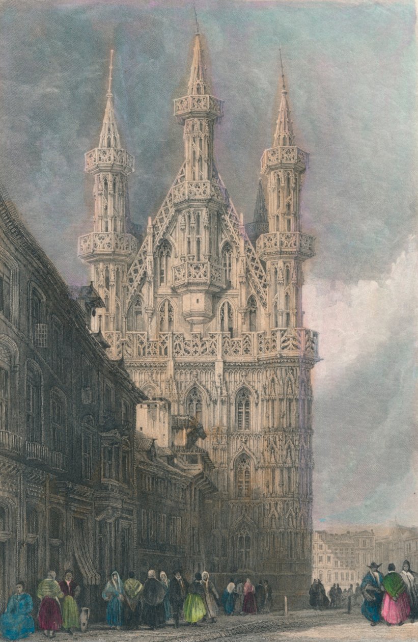 Hotel De Ville, Leuven, XIX wiek. autorstwa W. Wallis