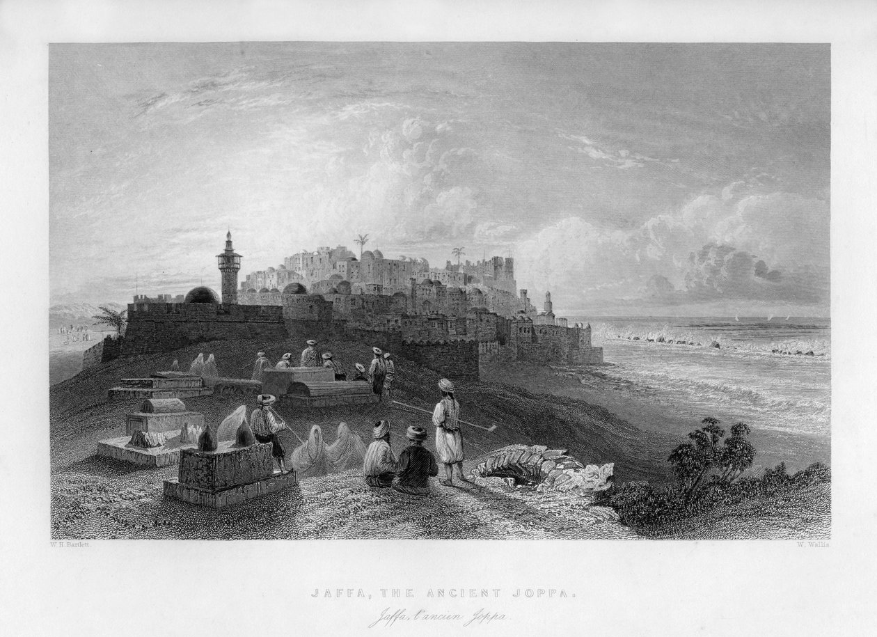 Jaffa, starożytna Joppa, Palestyna Izrael, 1841. autorstwa W. Wallis