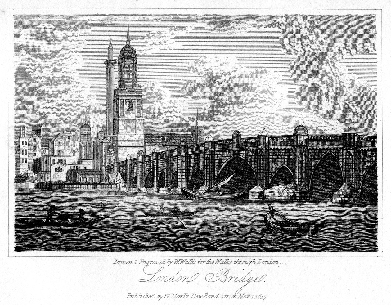 Most Londyński, Londyn, 1817. autorstwa W. Wallis