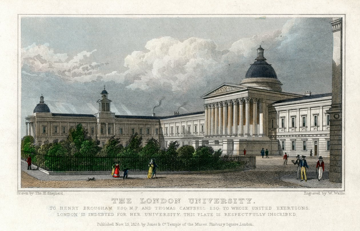Uniwersytet Londyński, 1828 autorstwa W. Wallis